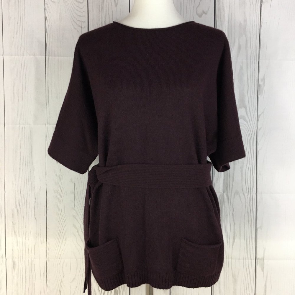 a.n.a Sweater Tie Belt Angora Wool Blend Pockets